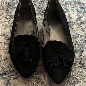 Life Stride Black Suede Tassel Loafers